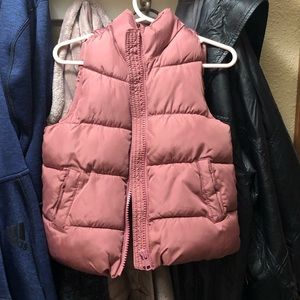 Mauve/pink baby girl puffer vest